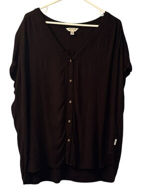 Orvis Black Top Short-Sleeve Button-Front Women’s Size XXL